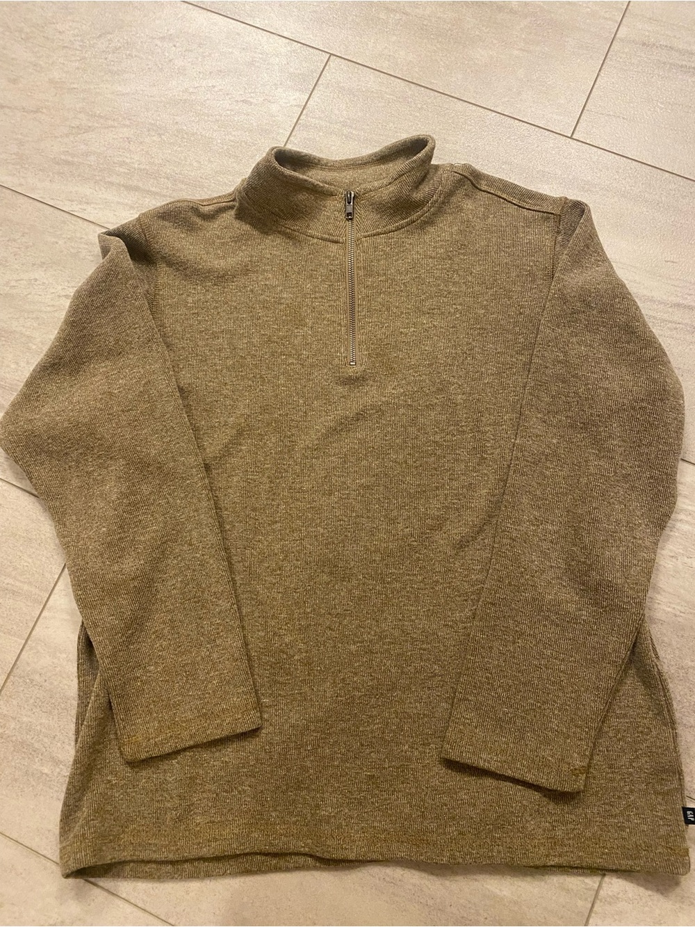 GAP Men's Half-Zip Sweater in Tan Size XL